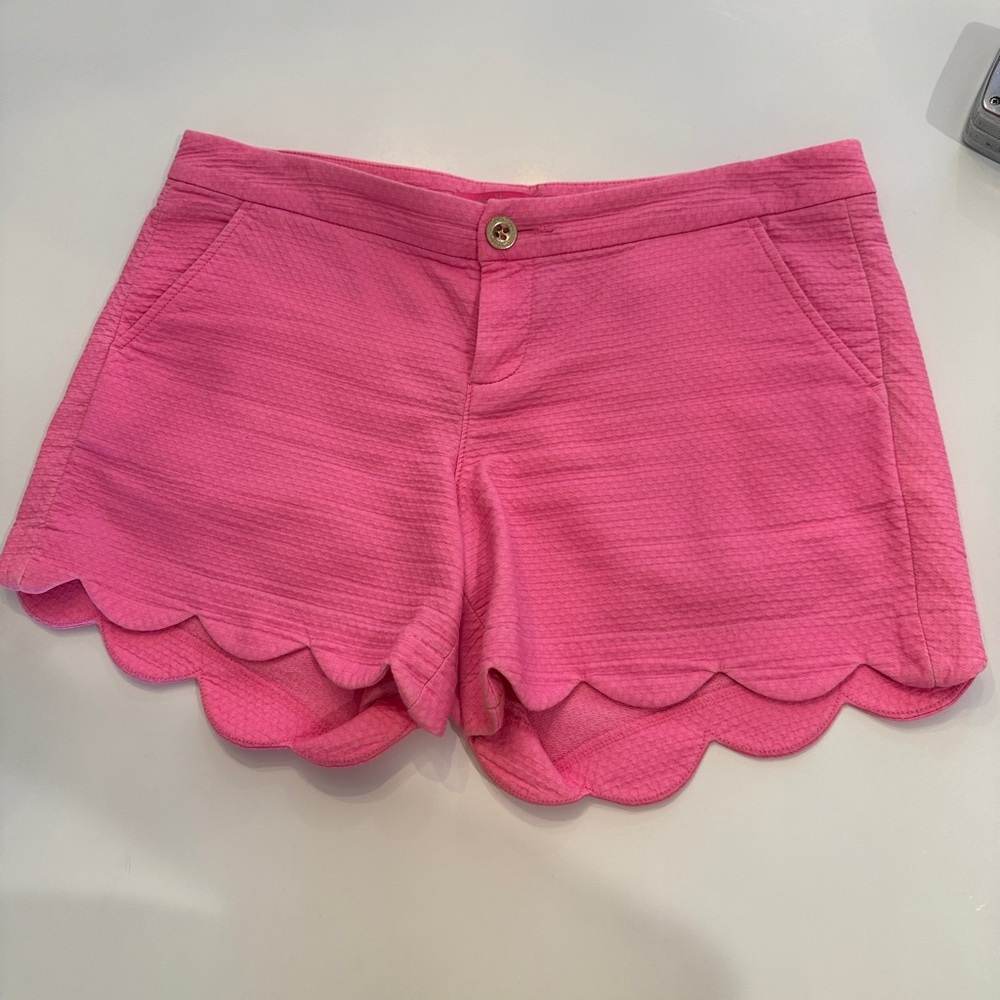Lilly Pulitzer Hot Pink Scallop Hem Skort Shorts